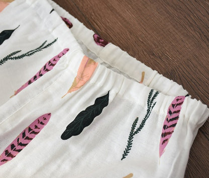 さらりと軽やかにくつろげる マタニティパジャマセット 前開き長袖 薄手ルームウェア M~XL