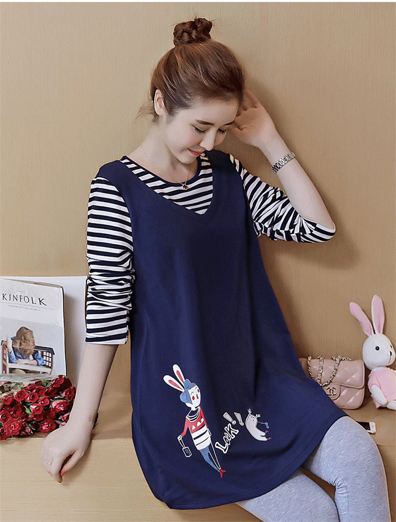 マタニティチュニックの着用イメージ（リラックスシルエット）
