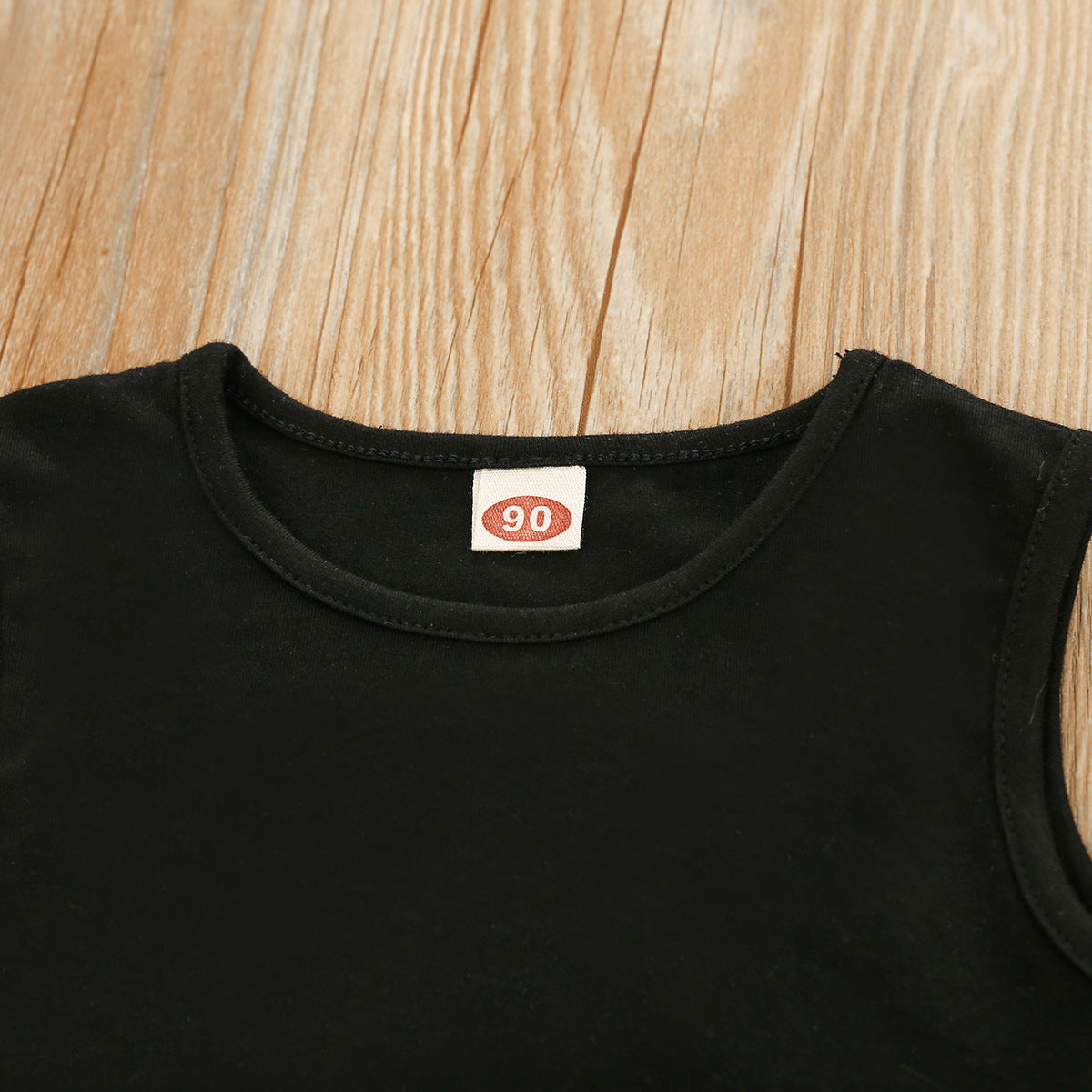 甘辛レオパードで大人かわいい 女の子ノースリーブトップス＆チュールスカートセット リボン付き コットン素材 90~130cm