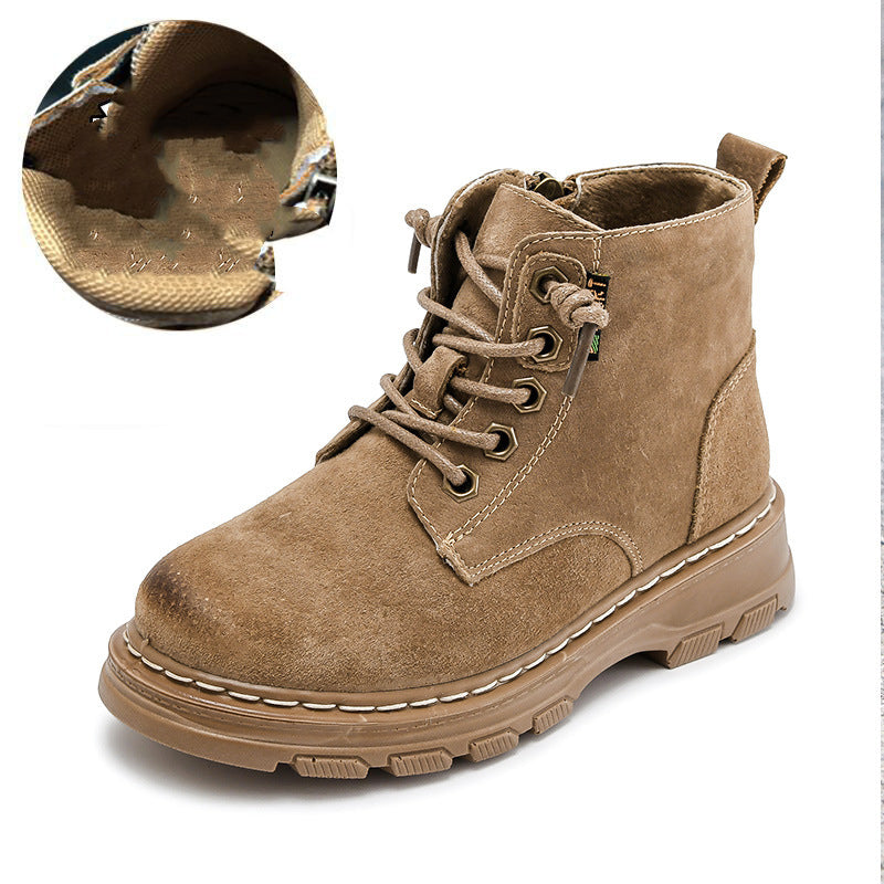 通園もお出かけもかっこよく決まる キッズ本革風マーティンブーツ 豚革・牛革アッパー 暖かインソール 16.3〜25cm