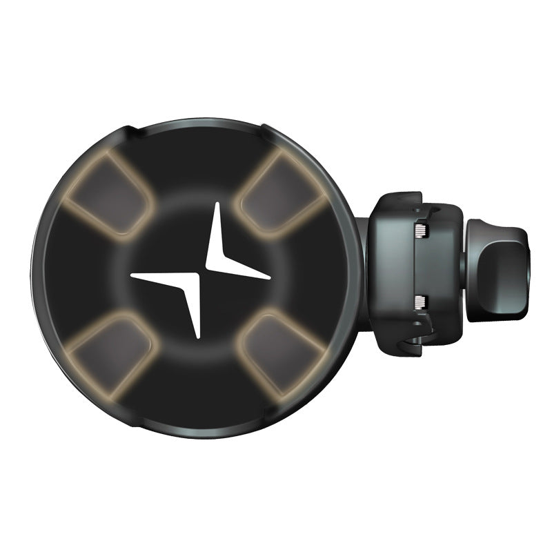 カップ受け底部の支え構造が分かるクローズアップ（ベビーカーカップホルダー）
