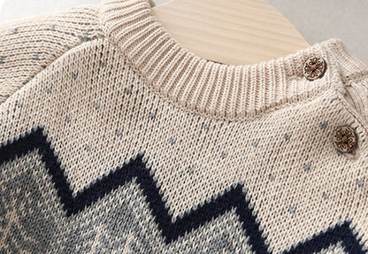 韓国風トレンドスタイルの男の子用ニット
