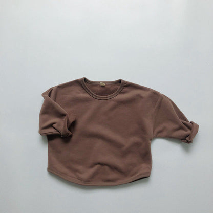 やわらかニットでさらっと快適 子ども長袖トレーナー 無地カラートップス コットンニット 80–130cm Lumisei Prime