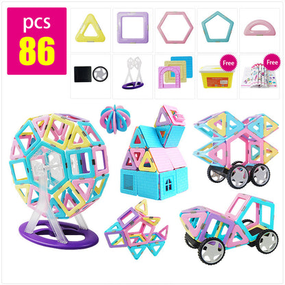 86ピース構成のマグネットタイルで作れる作品例一覧イメージ
