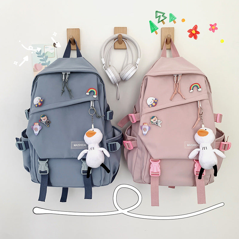 【20〜35L】PCポケット付きナイロン通学バックパック 28×43×12cm｜スクエア縦型で荷物が迷わず整う
