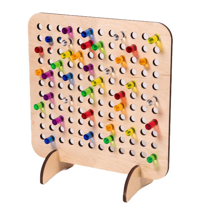 6色の光導棒が並ぶボード
