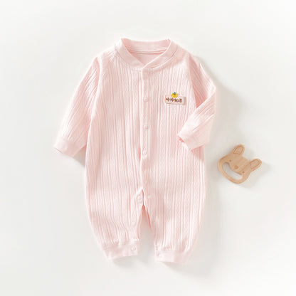 春秋向け軽量ロンパースの素材感写真
