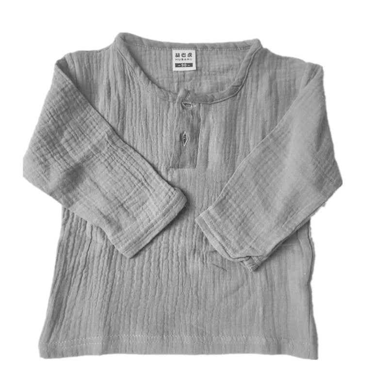 さらっと汗を逃がして快適に過ごせる 子ども長袖Tシャツ 無地デザイン コットンリネン 80–130cm Lumisei Prime