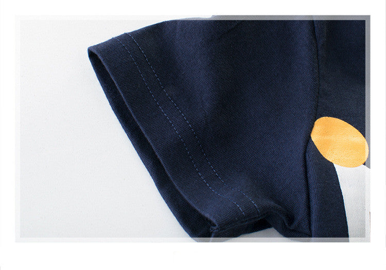 さらっと快適に動ける 男の子半袖Tシャツ 王冠プリント 綿100% 韓国風デザイン 90〜140cm