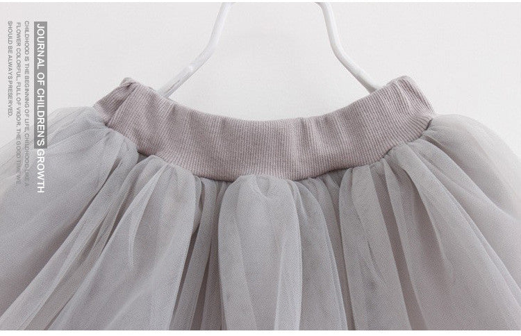 おめかし気分が高まる 女の子半袖Tシャツ＆ふんわりスカートセット ねこカートゥーン立体フラワー コットン混 90~130cm