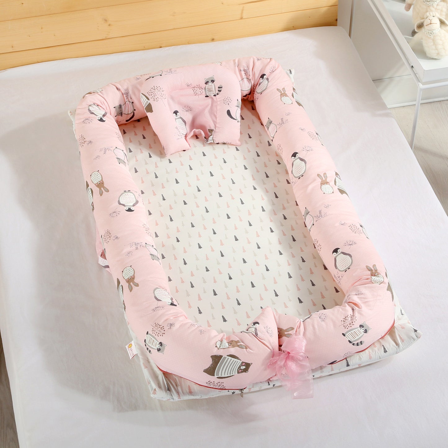 コットン 折りたたみベビーネスト｜取り外し洗える 55×95cm 2・3点セット