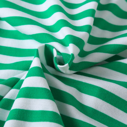 おむつ替えもスムーズで快適 子ども長袖カバーオール グリーンボーダー きりんアップリケ コットン混 60〜90cm