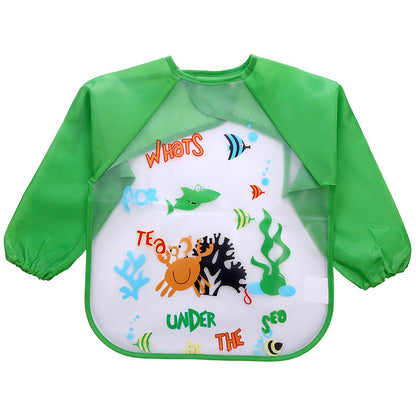 ベビー防水お食事エプロン | Long Sleeve Waterproof Baby Bib Apron Painting Gown Lumisei Prime