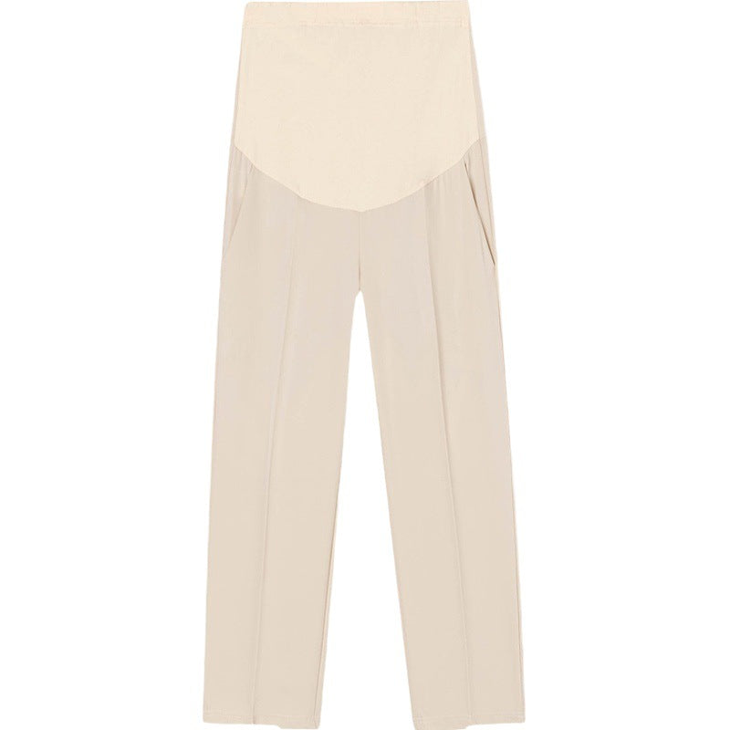 マタニティクロップドパンツ アプリコット 商品単体 正面
