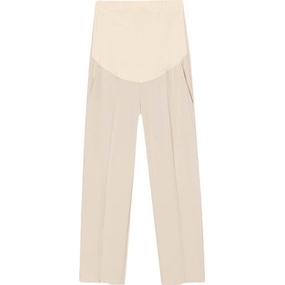 マタニティクロップドパンツ アプリコット 商品単体 正面
