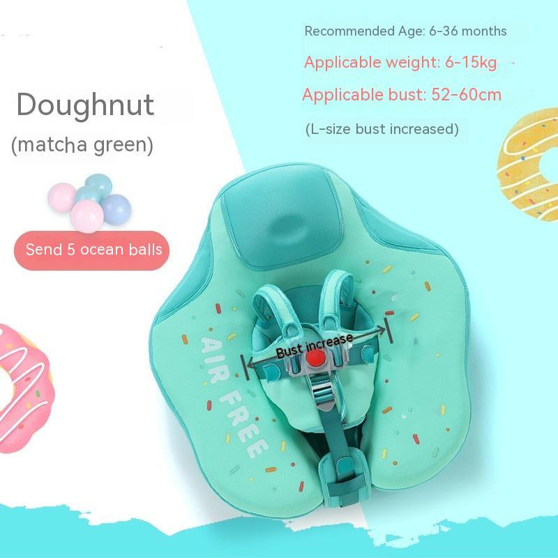 空気入れ不要 ドーナツ型ベビースイムフロート｜40°転倒防止・安全ベルト付き（3〜36ヶ月）