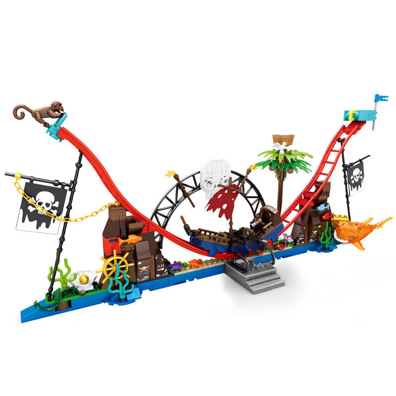 海賊テーマのブロックとコースター軌道セット
