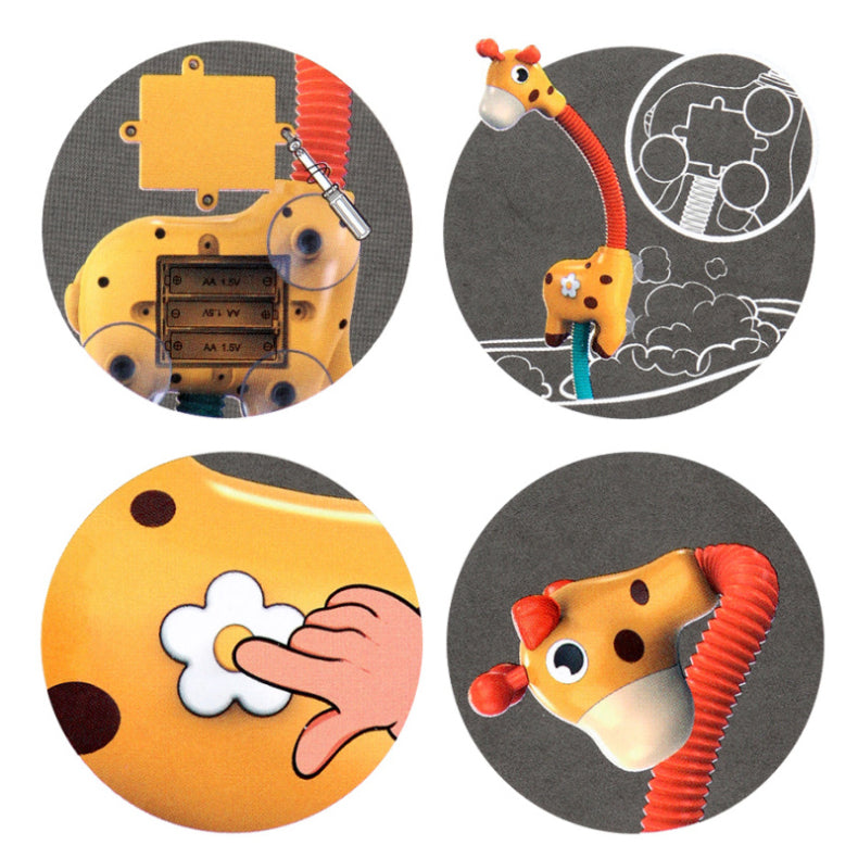 電動キリンシャワーお風呂おもちゃの使い方ポイント図解
