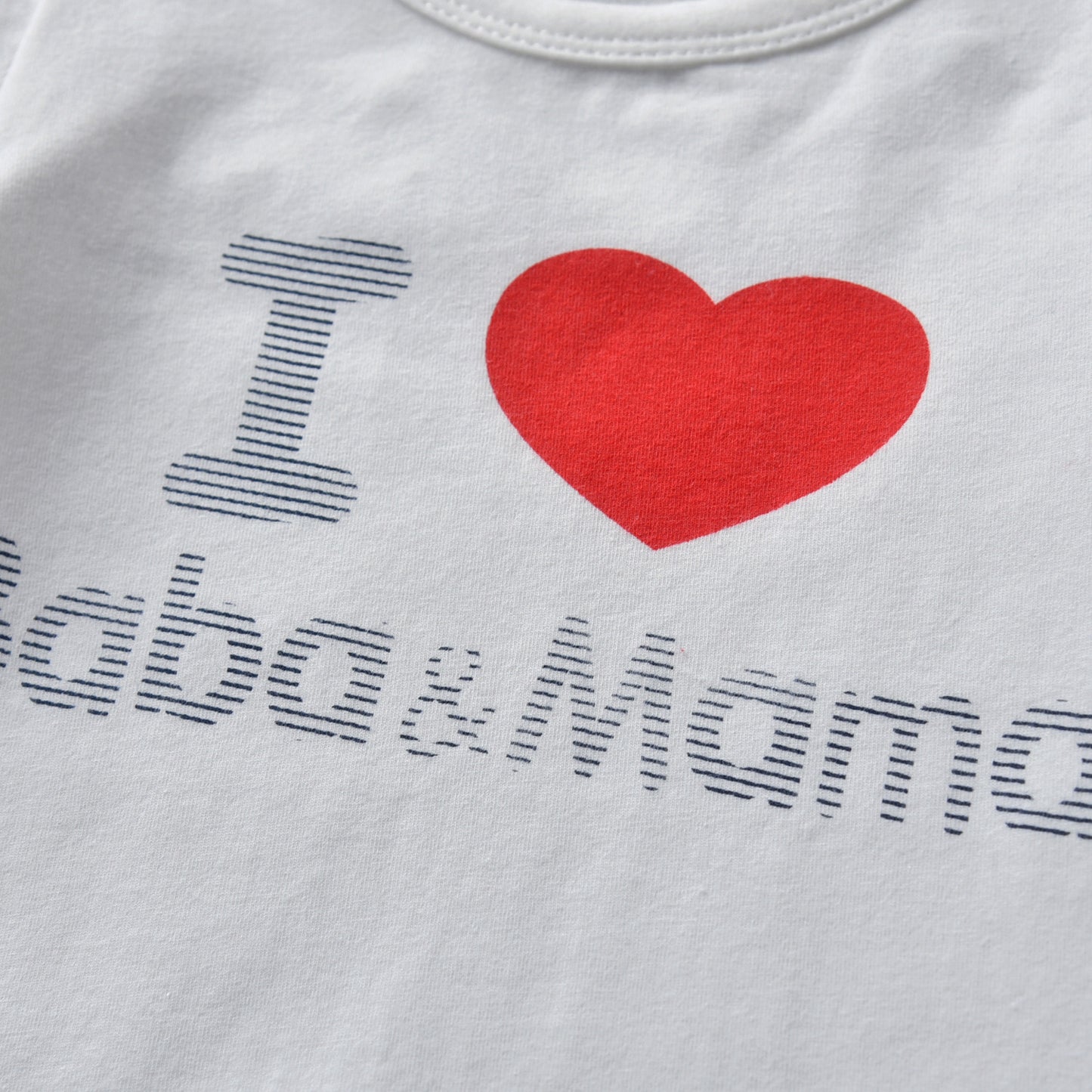 ボーダーパンツ風デザインの赤ちゃん用長袖パジャマロンパース
