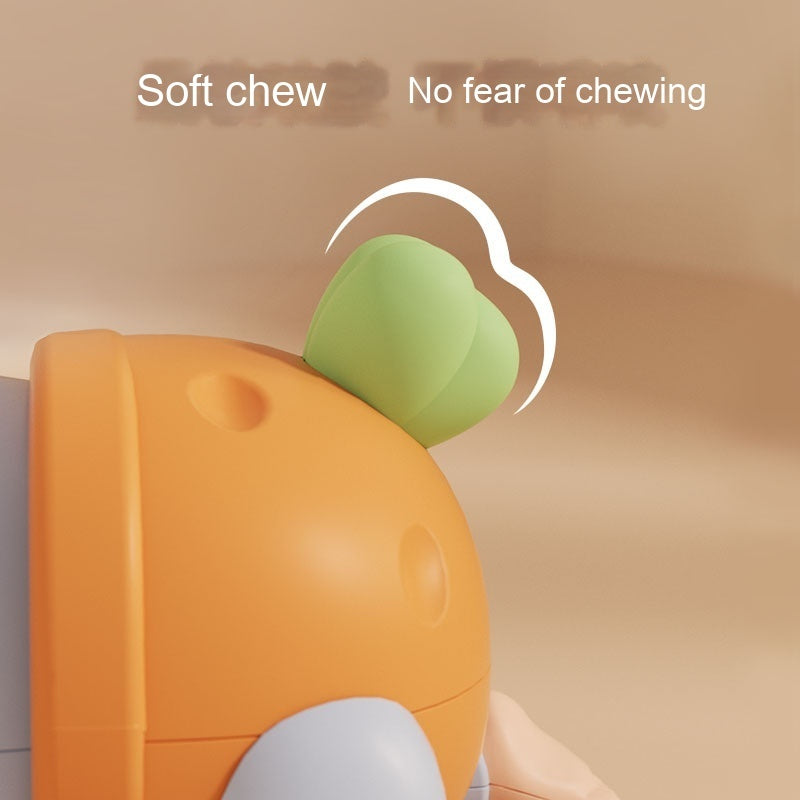 噛んでも安心なやわらかいしっぽ部分のクローズアップ
