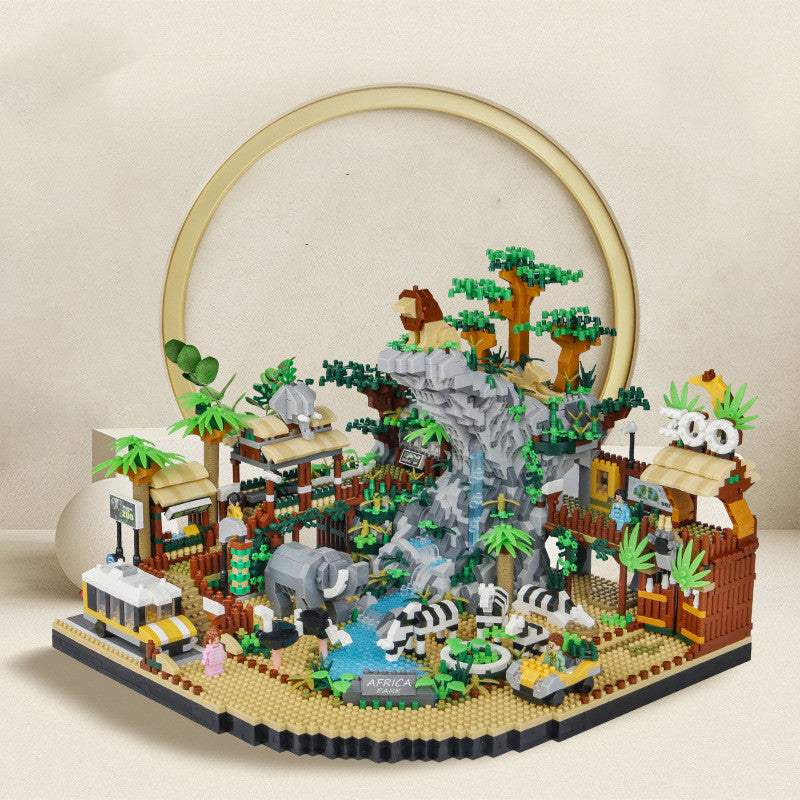 動物園デザートパーク ジオラマブロック 完成品 別アングル ディスプレイ例
