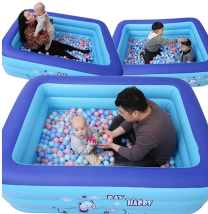 ベビー用インフレータブルプール 1.2m｜バブル底・排水口付き 2段/3段リング 120 x 80cm ベビースイミングプール