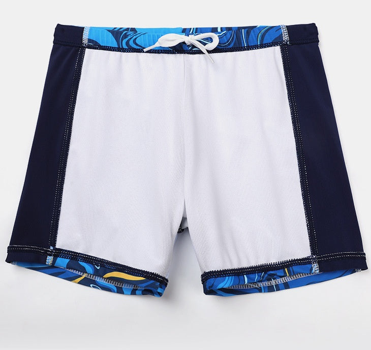 男の子用 半袖ラッシュガード上下セット ブルーグラフィック 110〜155cm セパレート水着