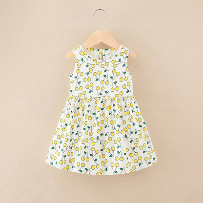 毎日のおしゃれがもっと楽しくなる 女の子Aラインワンピース アニマルプリント コットン ノースリーブ 90〜130cm