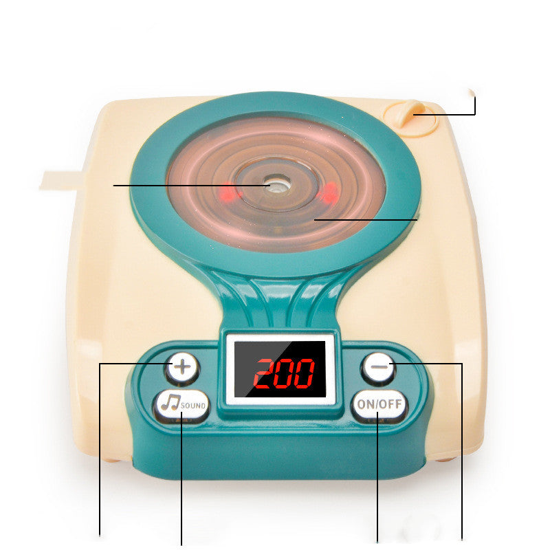 電磁コンロとはかり付きのシミュレーションキッチンで遊ぶイメージ写真
