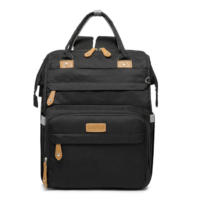 おむつバッグとして使える｜折りたたみベビーベッド一体型マザーズリュック 防水オックスフォード 41×29×19cm