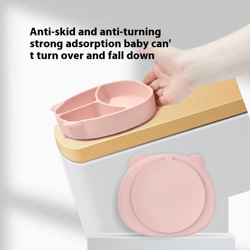 クリームフラワー3Dデザインのベビープレート
