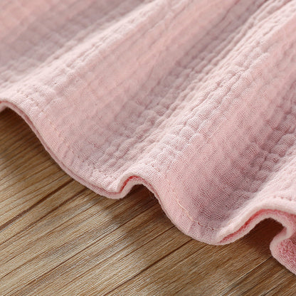 やわらかなコットン生地の質感がわかるディテール ピンク
