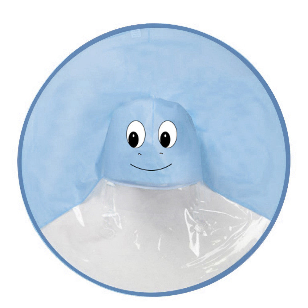 雨の日も軽やかに動ける 子どもフード付きレインポンチョ ケープ型アニマルデザイン PVC薄手