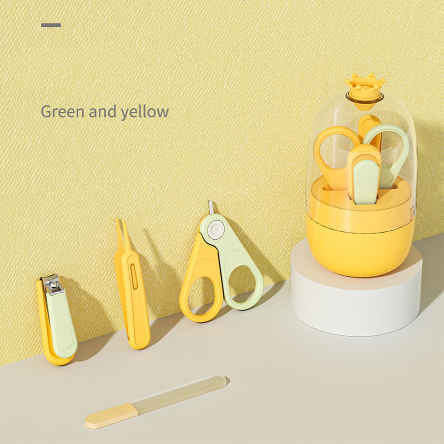 イエローカラーのベビー爪切りグルーミングセット
