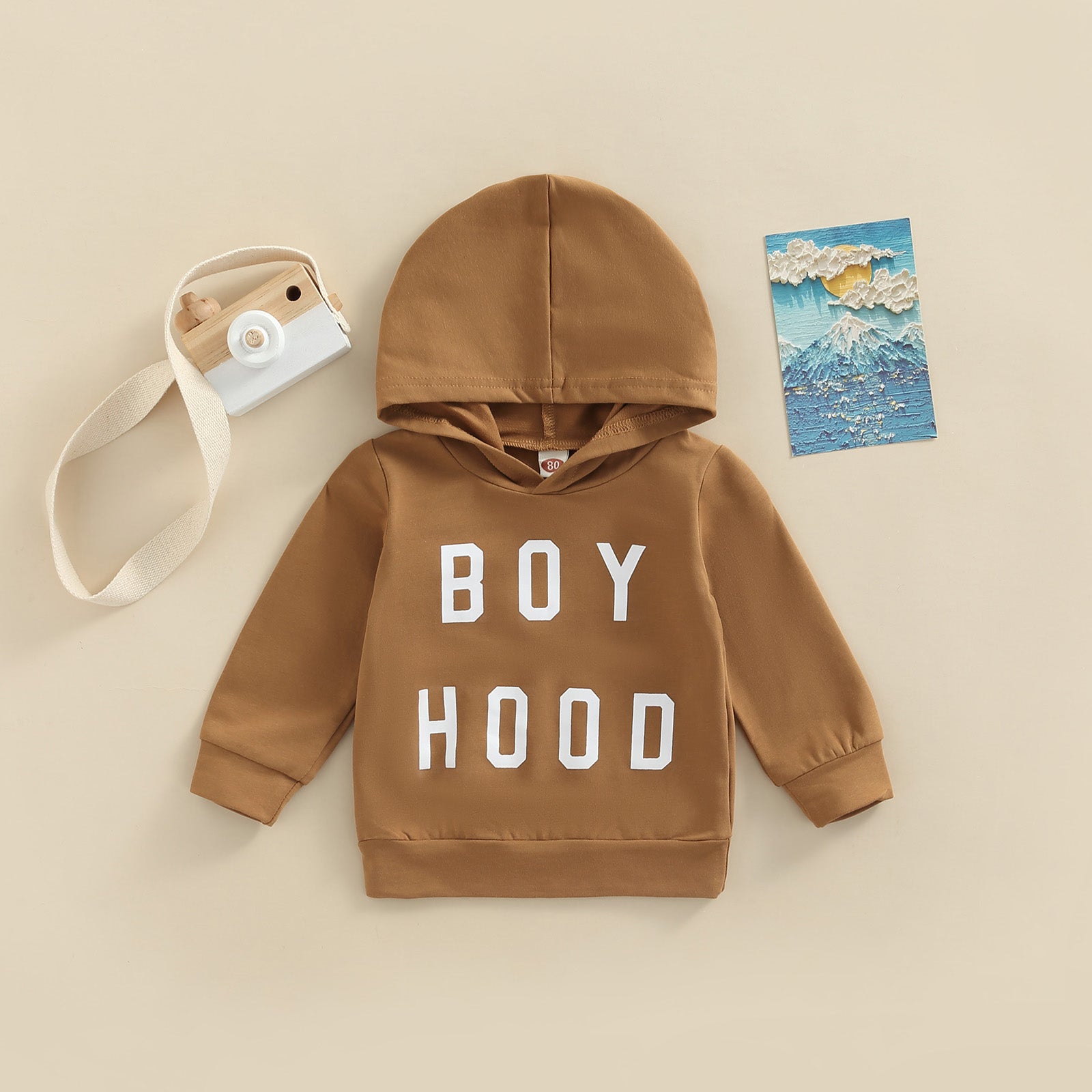 80〜100cm向け子ども用長袖スウェットプルオーバーのサイズ感イメージ
