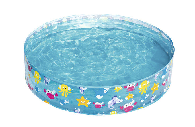 海の生き物柄 キッズパドリングプール 直径122cm x 高さ25cm PVC製 3〜6歳向け コンパクト家庭用プール