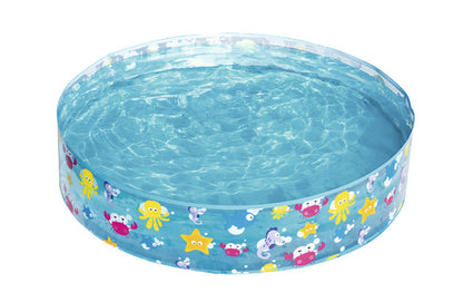 海の生き物柄 キッズパドリングプール 直径122cm x 高さ25cm PVC製 3〜6歳向け コンパクト家庭用プール