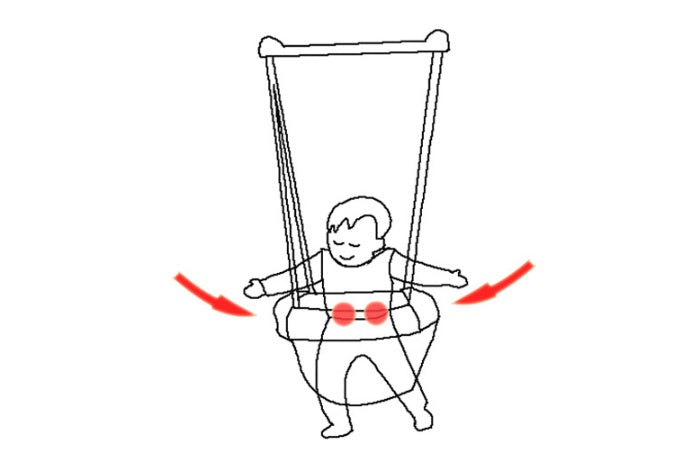 ピンクカラーの歩行サポートトレーナー
