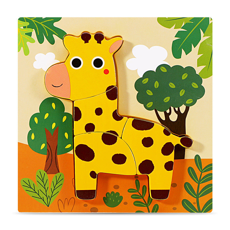 キリンデザインの木製立体パネルパズルの別カット
