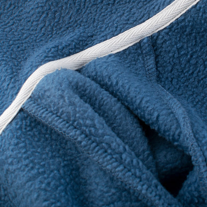 アーミーブルーのフリース素材キッズジャケット
