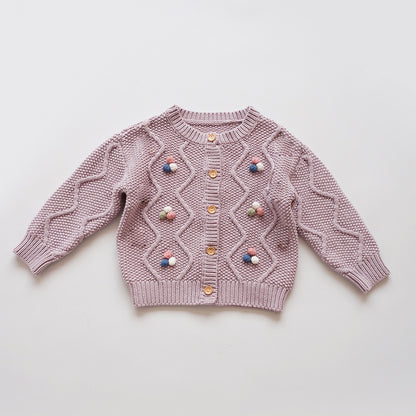 手編み風ディテールの子供用セーター
