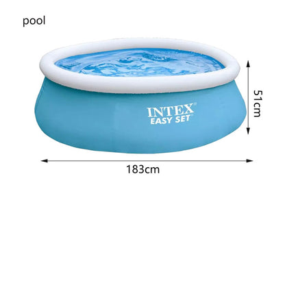 INTEX EASY SET 丸型インフレータブルプール 183×51cm｜家庭用ビニールプール（トップリング構造・3.4kg）