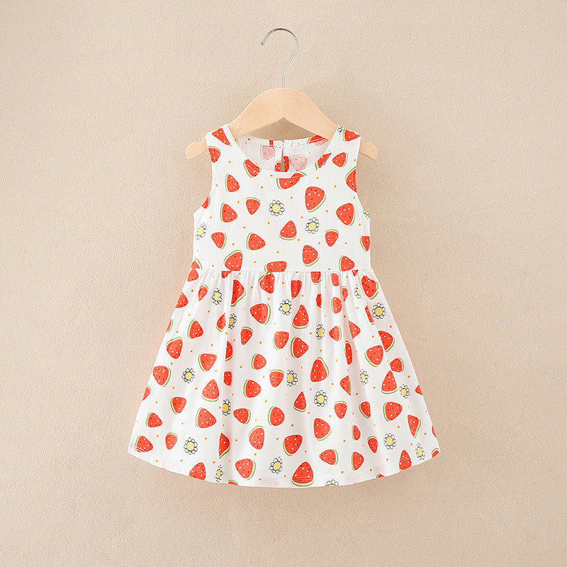 毎日のおしゃれがもっと楽しくなる 女の子Aラインワンピース アニマルプリント コットン ノースリーブ 90〜130cm