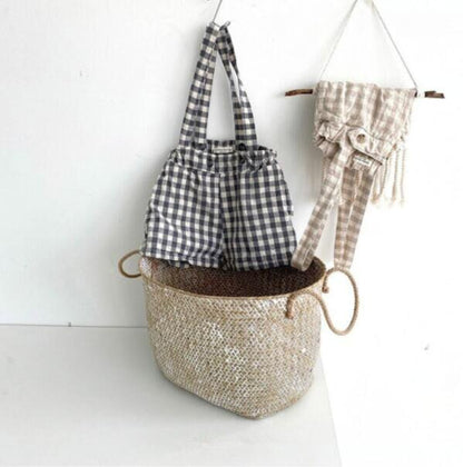 軽やかギンガムで毎日コーデが可愛くまとまる 子どもサロペットショーツ チェック柄 コットン100% 80〜110cm