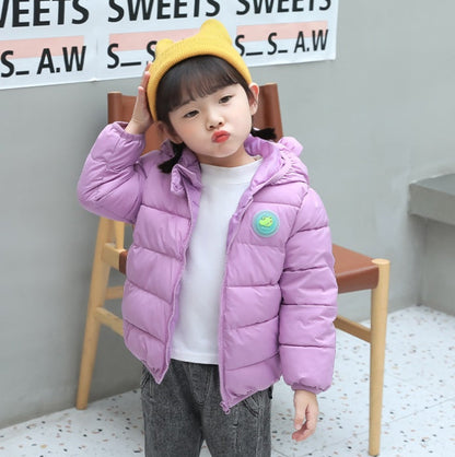 子ども用厚手中綿ラウンドネックジャケット ポリエステル軽量アウター 80〜130cm 通園通学カジュアルコート 多色展開 | Kids Thick Padded Round Neck Polyester Jacket 80–130cm Casual Winter Coat Lumisei Prime