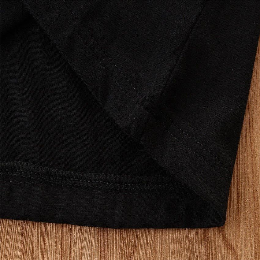 涼しく上品にきまる 女の子パフスリーブTシャツ×デニム風ジャンパースカート スカートセット コットン 80~120cm