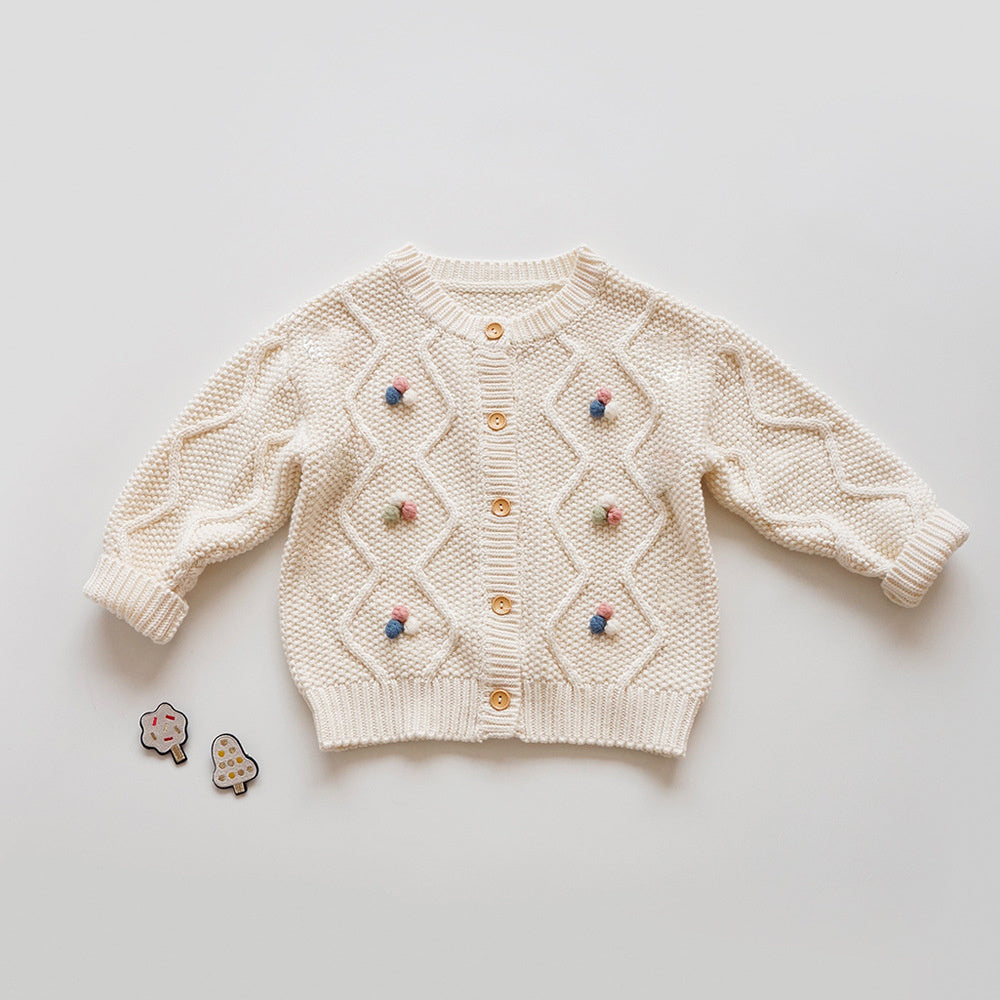 手編み風ディテールの子供用セーター

