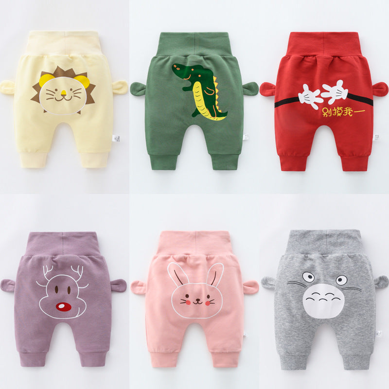 柔らかなコットン生地の質感が分かるベビーハイウエストパンツ生地アップ
