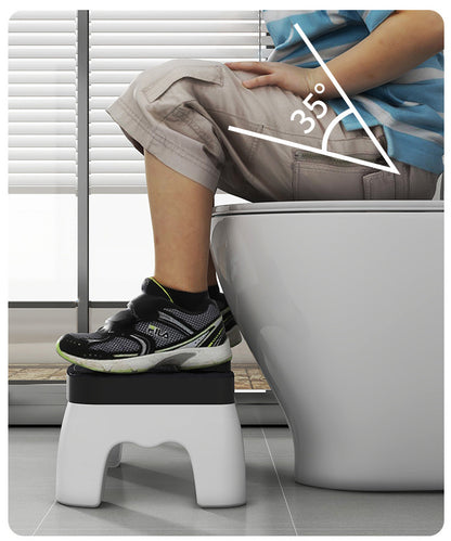 安心して踏める 子どもトイレトレーニング用U字踏み台 滑り止め天面 厚手プラスチック 高さ17cm 便座前フィット設計