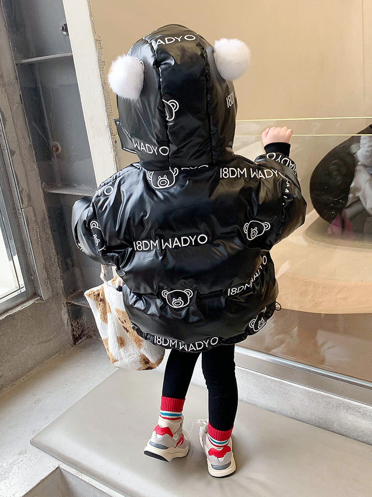 おしゃれなカートゥーンデザイン子供用コート
